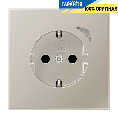 Розетка з заземленням 250V 16А з шторками JUNG HOME Energy BTES1521SE-L нержавіюча сталь