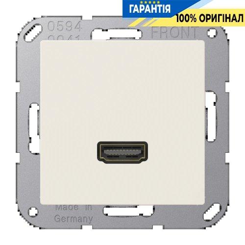 Розетка HDMI 2.0 тип А Jung A550/Flow MAA1112, колір слонова кістка, висока якість передачі сигналу