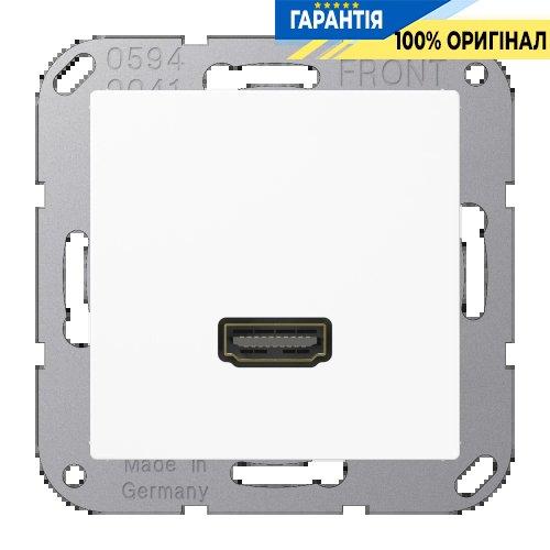 Розетка HDMI 2.0 тип А Jung A550/Flow MAA1112WW, біла, для передачі відео високої якості