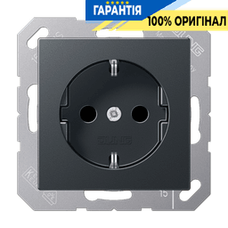 Розетка з заземленням 16A 250V з захистом від дітей JUNG A1520BFKIANM антрацит матовий
