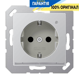 Розетка SCHUKO з LED підсвіткою алюміній JUNG A1520-OALLNW