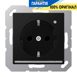 Розетка SCHUKO з LED підсвіткою JUNG A1520-OSWMLNW чорний матовий