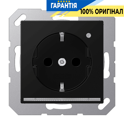 Розетка SCHUKO з LED підсвіткою JUNG A1520-OSWMLNW чорний матовий