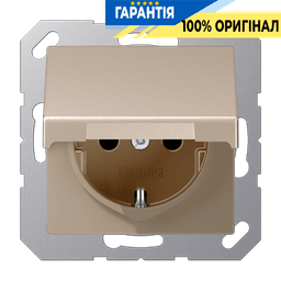 Розетка з заземленням та кришкою 230В 16А JUNG A1520BFKLCH шампань