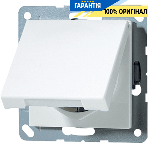 Розетка з заземленням 16A 250V з кришкою JUNG A1520KLWW біла