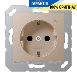 Розетка SCHUKO з LED підсвіткою, JUNG A1520-OCHLNW, колір шампань