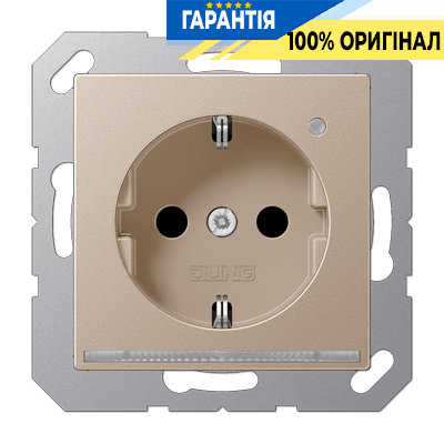 Розетка SCHUKO з LED підсвіткою, JUNG A1520-OCHLNW, колір шампань
