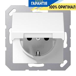 Розетка з заземленням та кришкою 230В 16А ECO PROFI JUNG EP1420KLWWM білий матовий