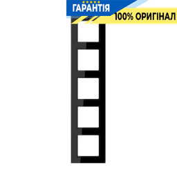 Рамка 5-а Jung A5585BFSW термопласт чорна, модель А-550, код постачальника A5585BFSW