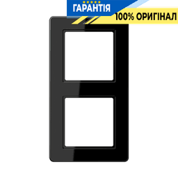 Рамка 2-ая A-Flow Jung AF582BFSW термопласт чорний, подвійна рамка для вимикачів і розеток