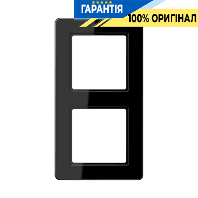 Рамка 2-ая A-Flow Jung AF582BFSW термопласт чорний, подвійна рамка для вимикачів і розеток