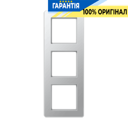 Рамка 3-я A-Flow Jung AF583BFAL з термопласту, алюмінієве покриття, для електроустановок