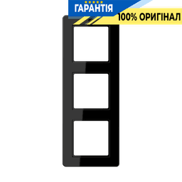 Рамка 3-я JUNG AF583BFSW з термопласту, чорного кольору, серія A-Flow