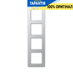 Рамка 4-я алюмінієва JUNG AF584BFAL серії A-Flow з термопласту
