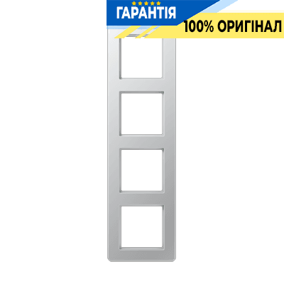 Рамка 4-я алюмінієва JUNG AF584BFAL серії A-Flow з термопласту