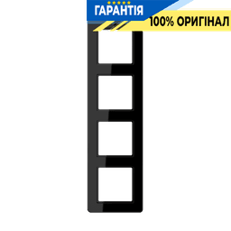 Рамка 4-а JUNG AF584BFSW з термопласту, чорного кольору, серія A-Flow