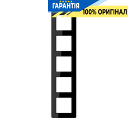 Рамка 5-а JUNG AF585BFSW з термопласту, чорного кольору, серія A-Flow