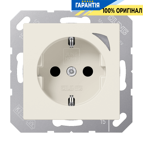 Розетка з заземленням 250V 16А з шторками JUNG HOME Energy BTA1521SE слонова кістка