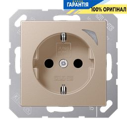 Розетка з заземленням 250В 16А з шторками JUNG HOME Energy BTA1521SECH шампань