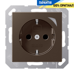 Розетка з заземленням 250V 16А з шторками JUNG HOME Energy BTA1521SEMO мокко