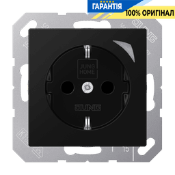 Розетка з заземленням 250V 16А з шторками JUNG HOME Energy BTA1521SESWM чорний матовий