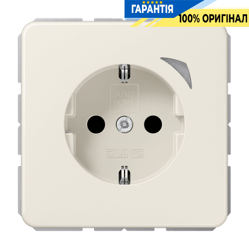 Розетка з заземленням 250В 16А з шторками JUNG HOME BTCD1521S слонова кістка