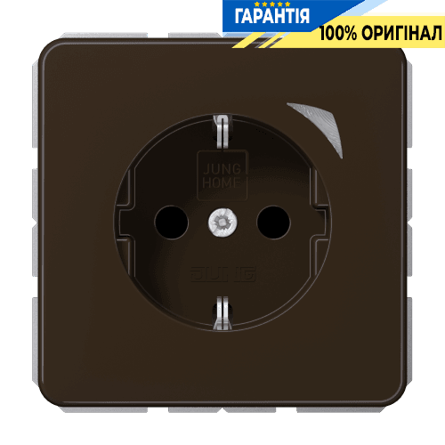 Розетка з заземленням 250В 16А з шторками JUNG HOME BTCD1521SBR коричневий