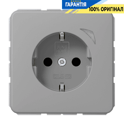 Розетка з заземленням 250В 16А з шторками JUNG HOME Energy BTCD1521SEGR сірий