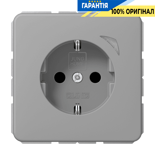 Розетка з заземленням 250В 16А з шторками JUNG HOME Energy BTCD1521SEGR сірий