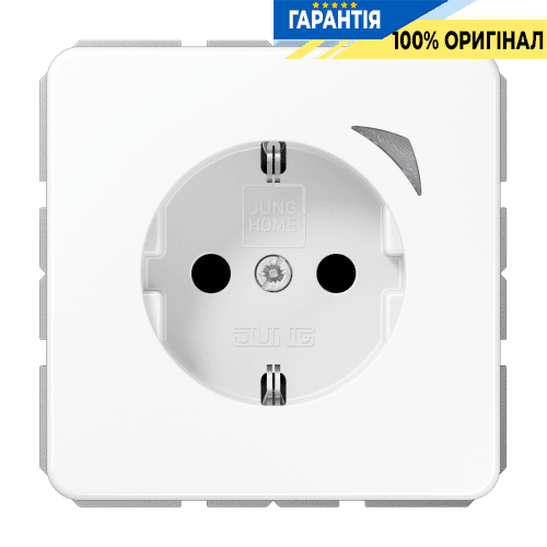 Розетка з заземленням 250V 16А з шторками JUNG HOME Energy BTCD1521SEWW біла