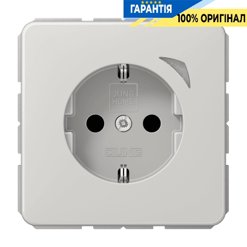 Розетка з заземленням 250В 16А з шторками JUNG HOME BTCD1521SLG світло-сіра