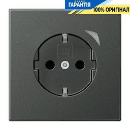 Розетка з заземленням 250V 16А з шторками JUNG HOME Energy BTAL1521SEAN-L антрацит