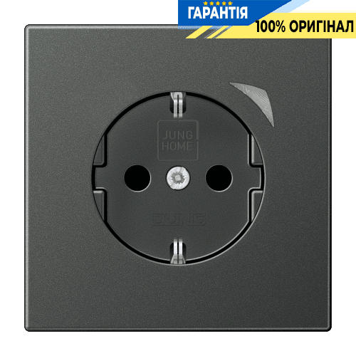 Розетка з заземленням 250V 16А з шторками JUNG HOME Energy BTAL1521SEAN-L антрацит