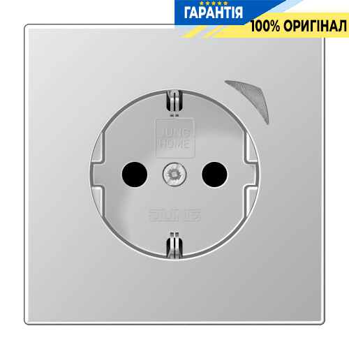 Розетка з заземленням 250V 16А з шторками JUNG HOME Energy BTAL1521SE-L алюміній