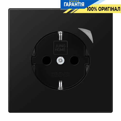 Розетка з заземленням 250V 16A JUNG HOME Energy BTLS1521SESWM чорний матовий