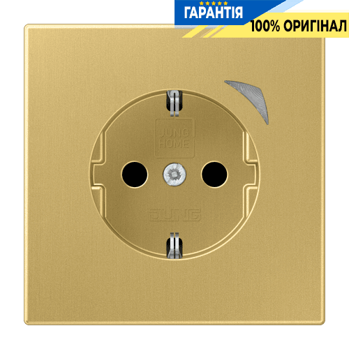 Розетка з заземленням 250V 16A JUNG HOME Energy BTME1521SEC-L латунь Classic