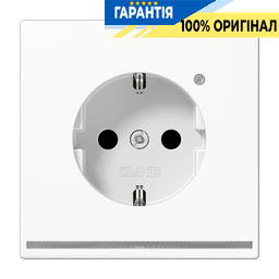 Розетка з заземленням, захисними шторками та підсвіткою JUNG LS1520-OWWLNW біла