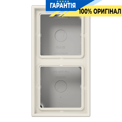 Коробка 2-постова накладного монтажу JUNG LS582AW слонова кістка, для встановлення електроустановних виробів