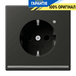 Розетка з заземленням, захисними шторками та підсвіткою JUNG AL 1520-O AN LNW антрацит