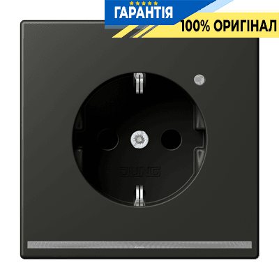 Розетка з заземленням, захисними шторками та підсвіткою JUNG AL 1520-O AN LNW антрацит