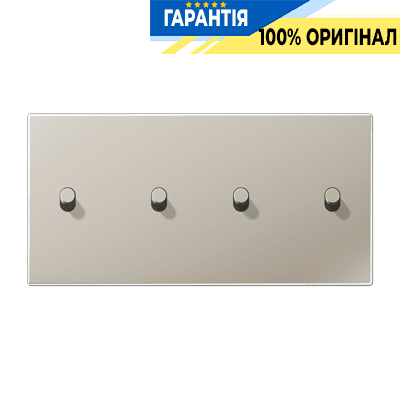 Центральна плата з двома подвійними тумблерами «циліндр» горизонтальна LS1912 JUNG ES12-250R1 нержавіюча сталь