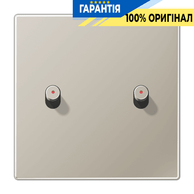 Центральна плата з 2-м тумблером «циліндр» з віконцем LS1912 JUNG ES12-5KOR1 нержавіюча сталь