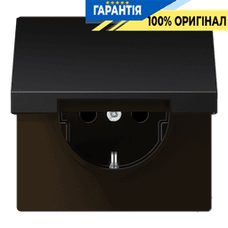 Розетка з заземленням з кришкою JUNG AL1520KLD Dark для прихованого монтажу