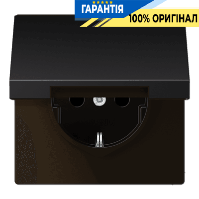 Розетка з заземленням з кришкою JUNG AL1520KLD Dark для прихованого монтажу