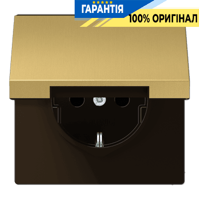 Розетка з заземленням з кришкою JUNG ME1520KLC латунь Classic
