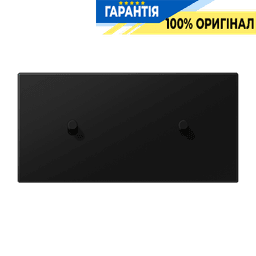 Центральна плата з двома одиночними тумблерами горизонтальна «конус» LS1912 JUNG AL12-200SWMK08 чорний матовий
