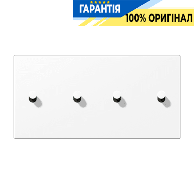 Центральна плата з двома подвійними тумблерами «конус» горизонтальна LS1912 JUNG AL12-250WWMK07 біло-сніжний матовий