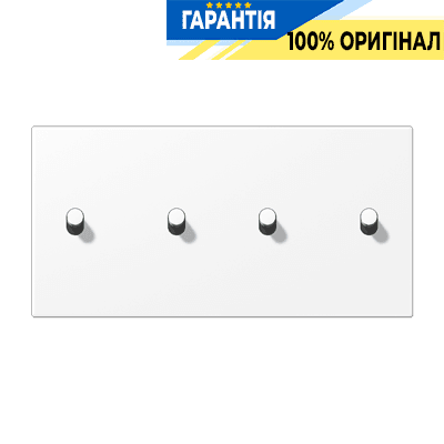 Центральна плата з двома подвійними тумблерами «циліндр» горизонтальна LS1912 JUNG AL12-250WWMR07 біло-сніжний матовий
