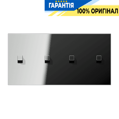 Центральна плата з двома подвійними тумблерами «куб» горизонтальна LS1912 JUNG GCR12-250E22 хром