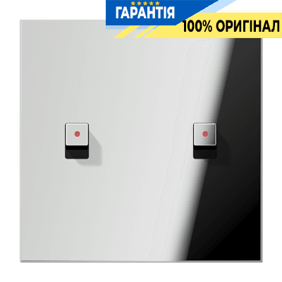 Центральна плата з 2-м тумблером «куб» з віконцем LS1912 JUNG GCR12-5KOE22 хром